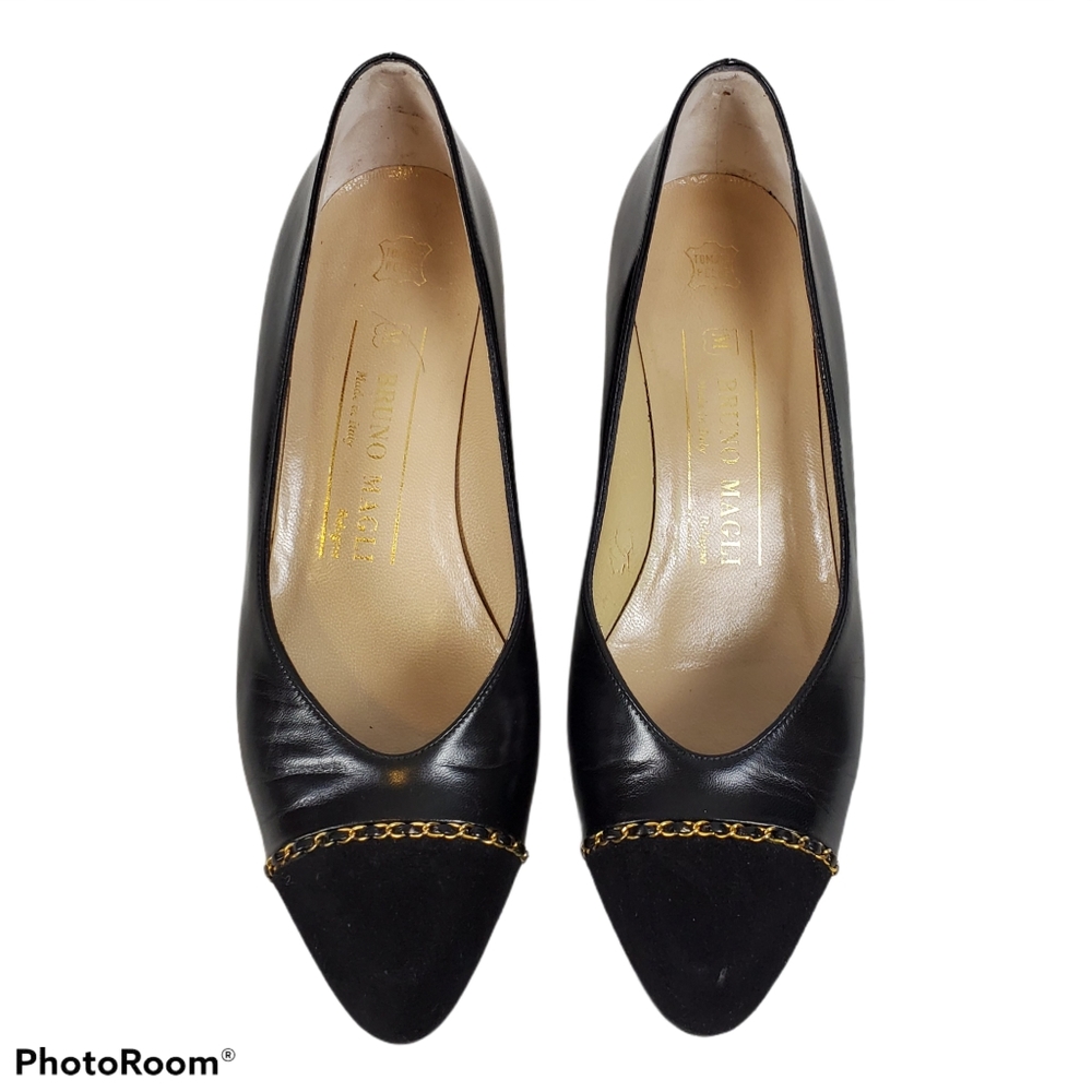 Vintage Kitty Heel Bruno Magli Leather and Suede